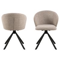 Nøra Orix draaistoel | zwart metaal onderstel | stof Monza - beige