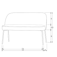 Vogue eetkamerbank 120 cm bouclé van het woonmerk BePureHome