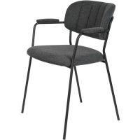 Puur Viken armstoel stof - zwart onderstel