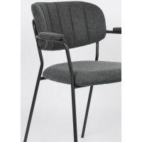 Puur Viken armstoel stof - zwart onderstel