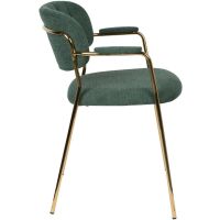 Puur Viken armstoel stof donkergroen - goud onderstel