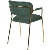 Puur Viken armstoel stof donkergroen - goud onderstel