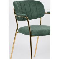 Puur Viken armstoel stof donkergroen - goud onderstel