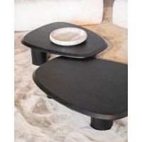 Organische salontafel Walter - eiken - 106x88 cm - zwart