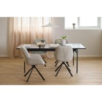 Alva draaibare armstoel | zwart metaal onderstel | stof Caso - zand