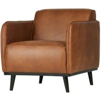 Woood Fauteuil Statement Met Arm Eco Leer Cognac
