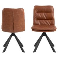 Olin draaistoel | zwart metaal onderstel | PU retro - beige