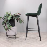 DS4U Gaby barkruk velvet 75 cm 2.0 - groen - OUTLET B