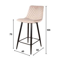 DS4U Gaby barkruk velvet 75 cm 2.0 - groen - OUTLET B