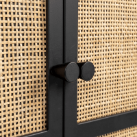 Guuji kast hoog 2-deurs MDF/rattan van het woonmerk Puur