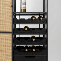 Guuji wijnkast hoog MDF/rattan van het woonmerk Puur