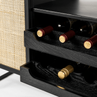 Guuji wijnkast laag MDF/rattan van het woonmerk Puur