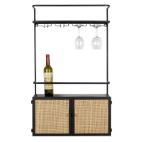 Guuji wijnrek MDF/rattan van het woonmerk Puur