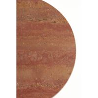 Light & Living Dolin bijzettafel Ø59x44 cm - rood travertin/donkerbruin