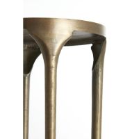 Lapaz bijzettafe set van 2 Ø40x46+Ø36x52 cm - antiek brons/taupe