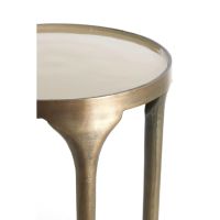 Lapaz bijzettafe set van 2 Ø40x46+Ø36x52 cm - antiek brons/taupe