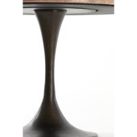 Light & Living Dolin bijzettafel Ø59x44 cm - rood travertin/donkerbruin