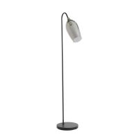 Lukaro vloerlamp 67x30,5x160 cm - glas smoke/mat zwart