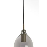 Light & Living Lukaro hanglamp 5L 104x17x36 cm - antiek brons/glas smoke