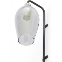 Lukaro wandlamp 28x20x65 cm - glas smoke+mat zwart