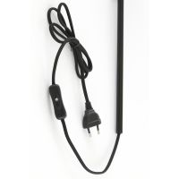 Lukaro wandlamp 28x20x65 cm - glas smoke+mat zwart