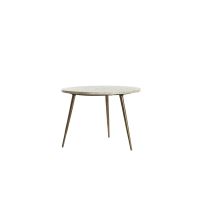 Zeca bijzettafel Ø59x41 cm - taupe marmer+antiek brons