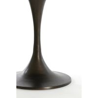 Light & Living Dolin bijzettafel Ø59x44 cm - rood travertin/donkerbruin