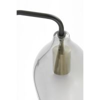 Lukaro wandlamp 28x20x65 cm - glas smoke+mat zwart