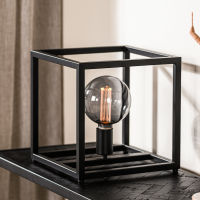 Jadah tafellamp zwart staal 28 cm van het woonmerk Vurna