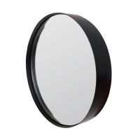 Puur Janice ronde spiegel L - zwart