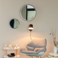 Puur Janice ronde spiegel M - zwart