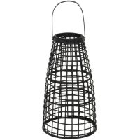 Lantaarn Anzu Zwart met LED - Set van Twee