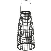 Lantaarn Anzu Zwart met LED - Set van Twee