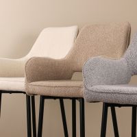 DS4U Lenon barkruk bouclé 2.0 - 75 cm  - grijs - OUTLET B