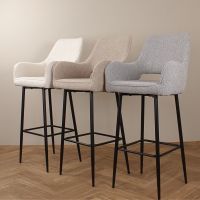 DS4U Lenon barkruk bouclé 2.0 - 75 cm  - grijs - OUTLET B