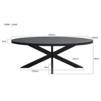 Kala eettafel spider ovaal 210 cm