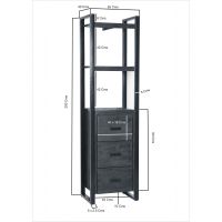 Livingfurn Norris stellingkast met lades 55 cm - zwart