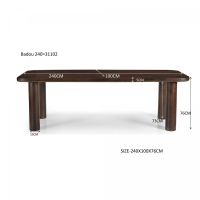 Livingfurn Badou eettafel 240 cm - bruin