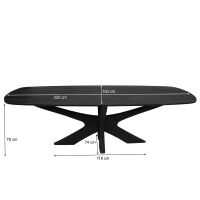 Montreaux eettafel 220cm - zwart