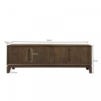 Livingfurn Cortez tv meubel 170cm - donkerbruin