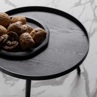 Bijzettafel Mesa Hout L Zwart 34xø60 van het woonmerk WOOOD