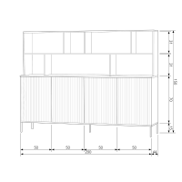 New Gravure wandkast eiken blanke lak