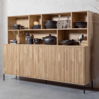 New Gravure wandkast eiken blanke lak