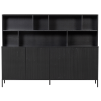 New Gravure wandkast grenen zwart van het woonmerk WOOOD