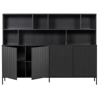 New Gravure wandkast grenen zwart van het woonmerk WOOOD