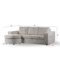 Niall 3-zits hoekbank links/rechts stof - beige