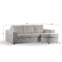 Niall 3-zits hoekbank links/rechts stof - beige