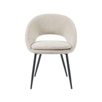 Label51 Zohra eetkamerstoel elite - naturel/zwart metaal