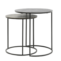 Rengo bijzettafel relief zwart/brons | set van 2 van het woonmerk Light&Living