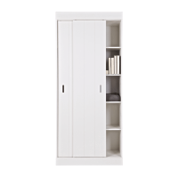 Plankenkast Row met Schuifdeuren Wit van het woonmerk WOOOD